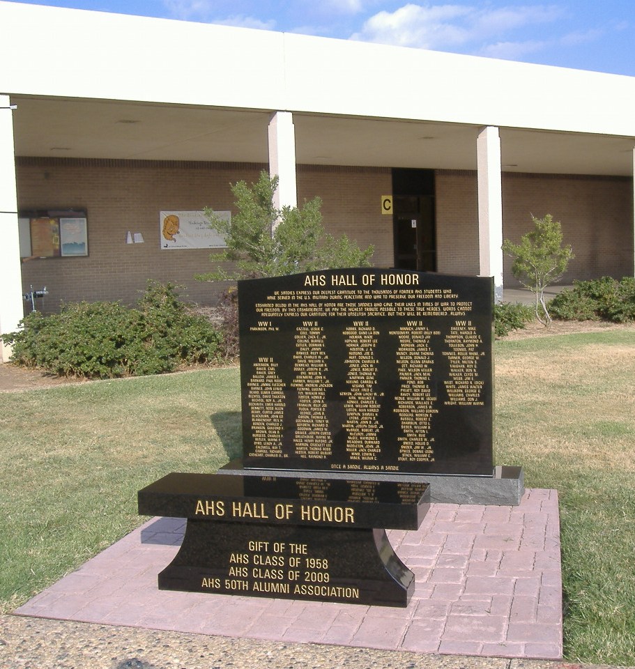 AHS Hall of Honor monument